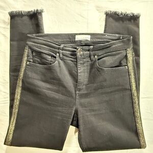 Ann Taylor LOFT Slim Pockets Skinny Jeans Sz 6 Black Metallic #28497 NWOT